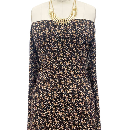 P-1339-504-BLACK-MOCHA - PRINTED WOOL DOBBY 100% POLYESTER