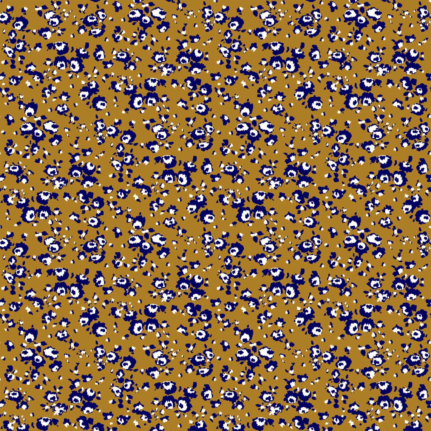 P-1339-504-MUSTARD-NAVY - PRINTED WOOL DOBBY 100% POLYESTER