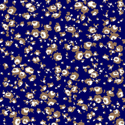 P-1339-504-NAVY-LATTE - PRINTED WOOL DOBBY 100% POLYESTER