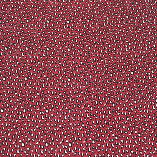 P-1342-754-RED-BLACK- PRINTED POLY MOROCCAN 100% POLY