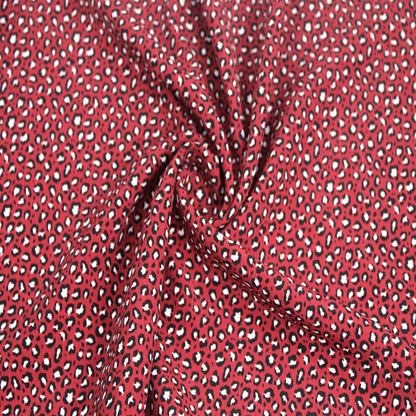 P-1342-754-RED-BLACK- PRINTED POLY MOROCCAN 100% POLY