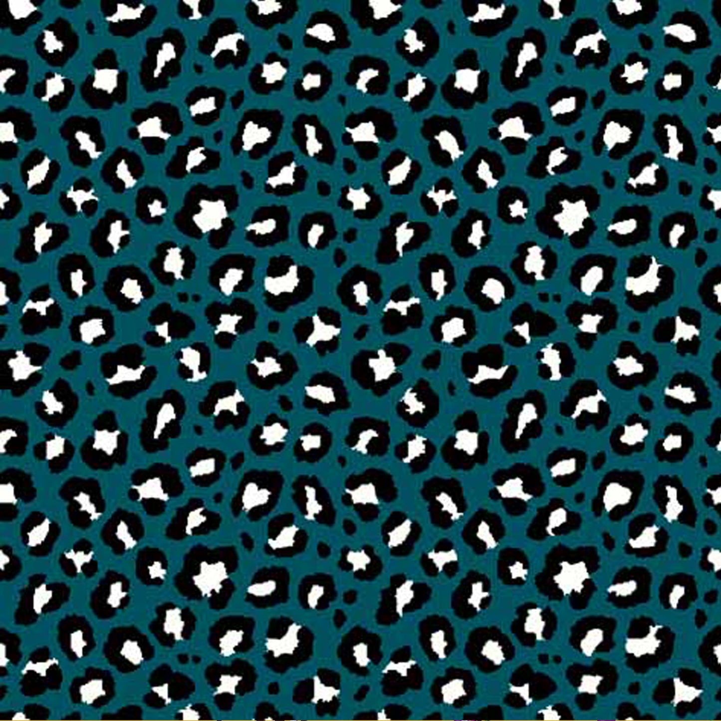 P-1342-754-TEAL-BLACK - PRINTED POLY MOROCCAN 100% POLY