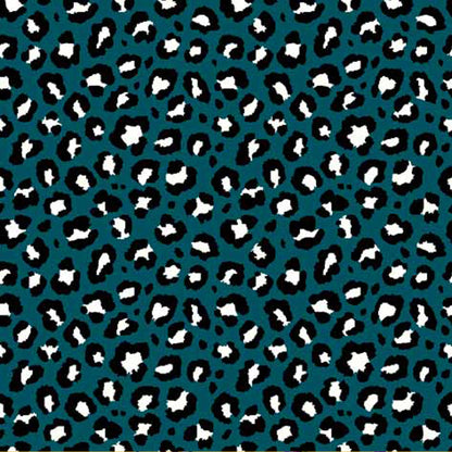 P-1342-754-TEAL-BLACK - PRINTED POLY MOROCCAN 100% POLY