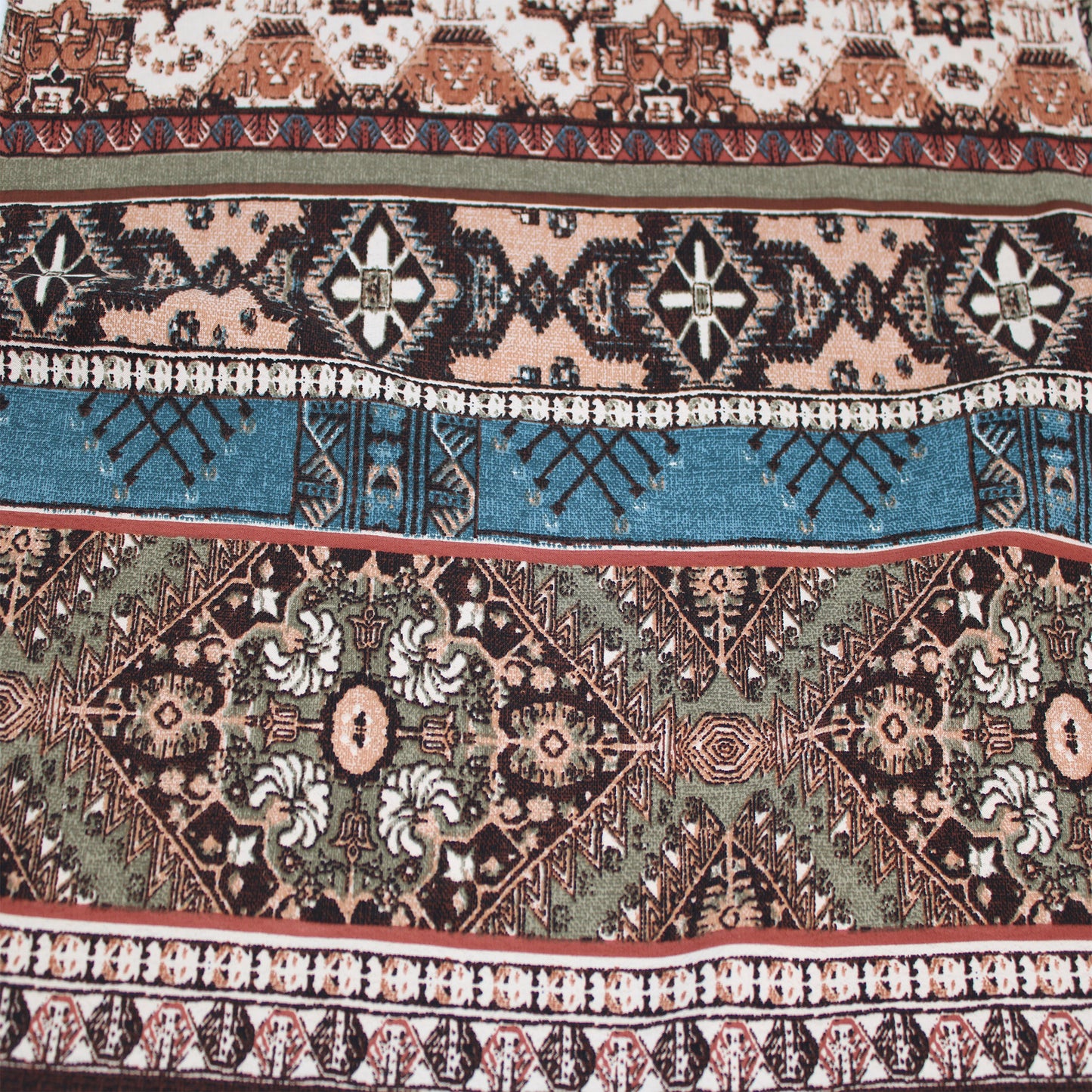 P-1346-754-OLIVE TEAL- PRINTED POLY MOROCCAN 100% POLY