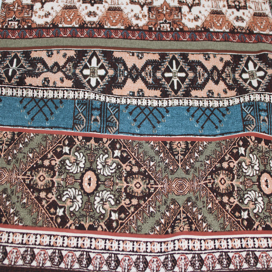 P-1346-754-OLIVE TEAL- PRINTED POLY MOROCCAN 100% POLY