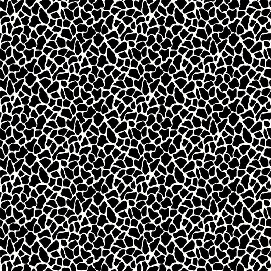 P-1352-504-OFF-WHITE-BLACK - PRINTED WOOL DOBBY 100% POLYESTER