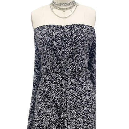 P-1352-504-OFF-WHITE-BLACK - PRINTED WOOL DOBBY 100% POLYESTER