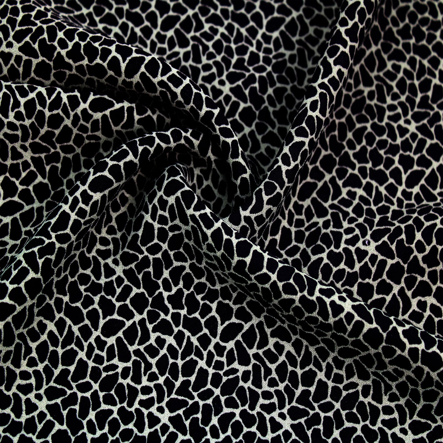P-1352-504-SAGE-BLACK - PRINTED WOOL DOBBY 100% POLYESTER