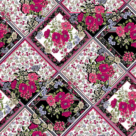 P-1360-450-BLACK-CRIMSON-PERI - PRINTED ITY 96% POLY 4% SPANDEX