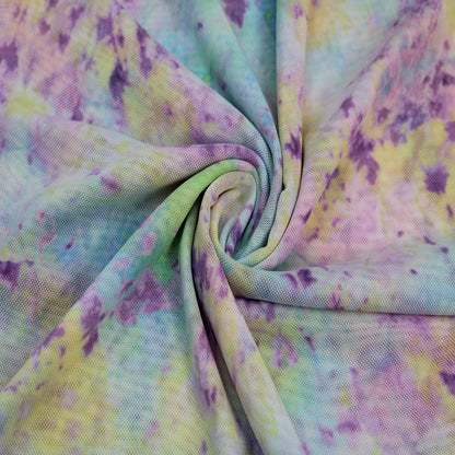 P-1375-453-LILAC-MINT - PRINTED POLY POWER MESH 92%POLY 8%SPANDEX