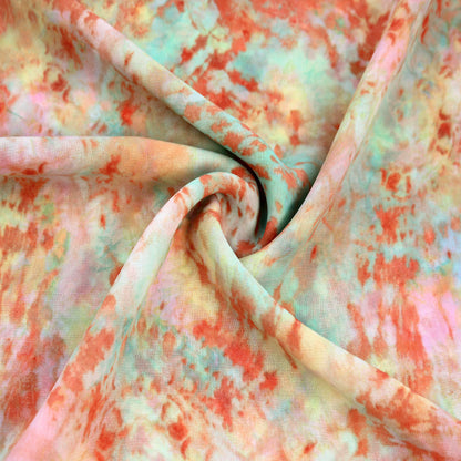 P-1375-501-CANTALOUPE-JADE - PRINTED 100% POLYESTER HI MULTI CHIFFON WASH