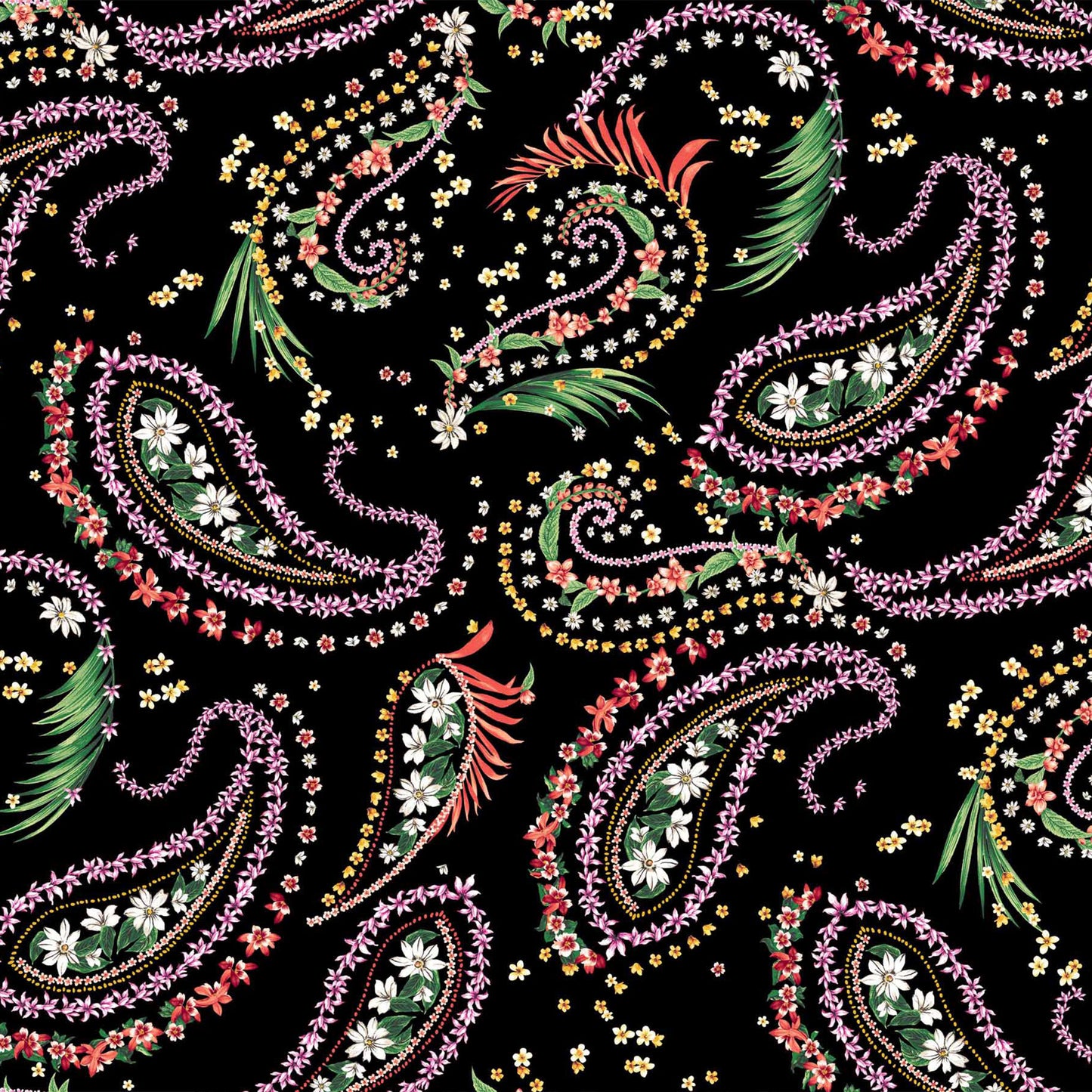 P-1384-450-BLACK-FUCHSIA-CORAL - PRINTED ITY 96% POLY 4% SPANDEX