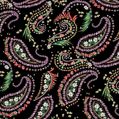 P-1384-450-BLACK-FUCHSIA-CORAL - PRINTED ITY 96% POLY 4% SPANDEX