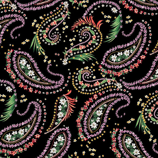 P-1384-450-BLACK-FUCHSIA-CORAL - PRINTED ITY 96% POLY 4% SPANDEX