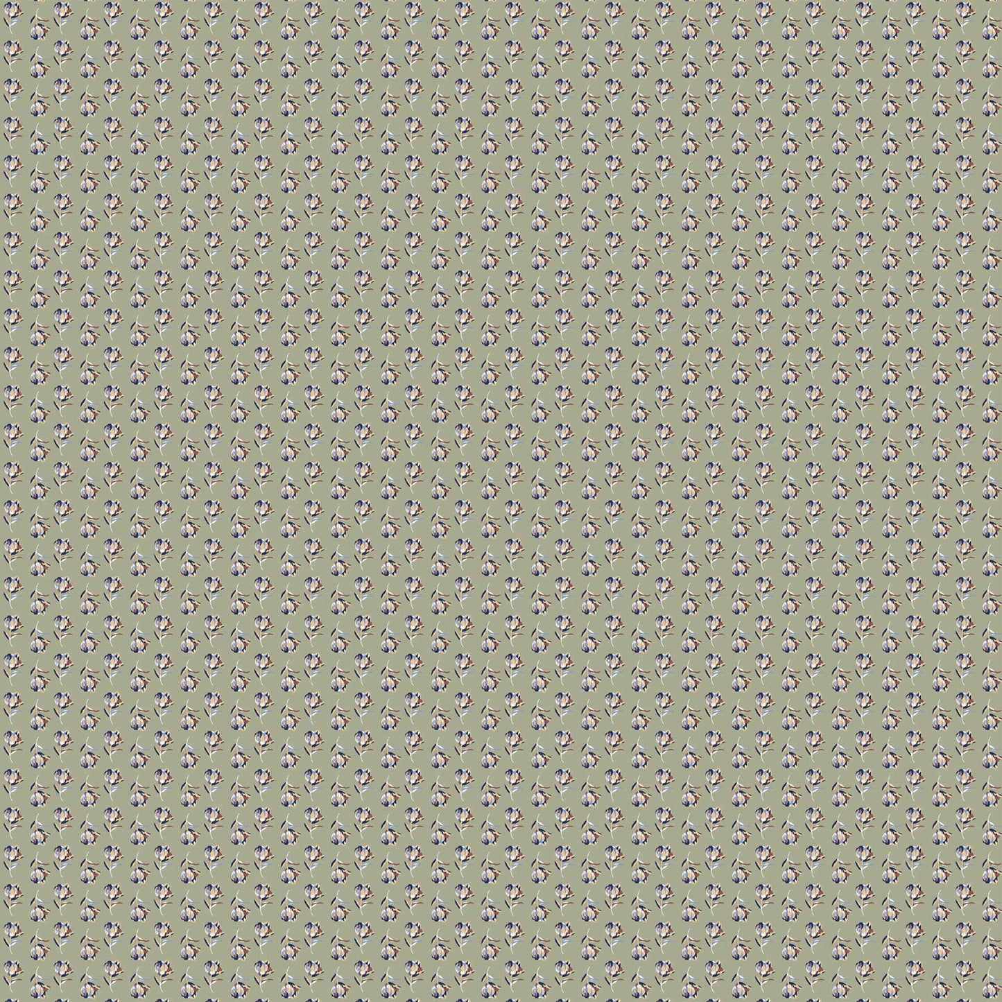 P-1391-504-SAGE-DENIM-MOCHA - PRINTED WOOL DOBBY 100% POLYESTER