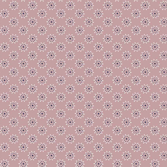 P-1394-504-MAUVE-NAVY - PRINTED WOOL DOBBY 100% POLYESTER