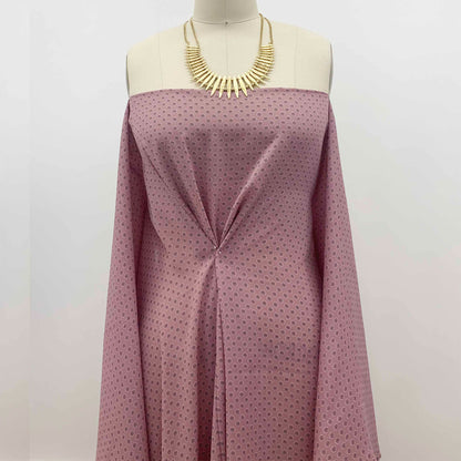 P-1394-504-MAUVE-NAVY - PRINTED WOOL DOBBY 100% POLYESTER