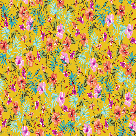 P-1396-754-ASPEN-GOLD-ORANGE-DUSTY-PINK - PRINTED POLY MOROCCAN 100% POLY