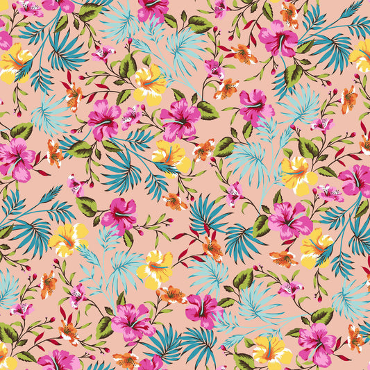 P-1396-HVY-RSJ-PEACH-FUCHSIA-YELLOW - PRINT RSJ 95% RAYON 5% SPANDEX JERSEY