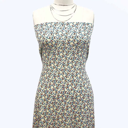 P-1399-761-BANANA-CREAM-TURQUOISE - PRINTED TIE DYE 4X2 RIB 96% POLY 4% SPANDEX