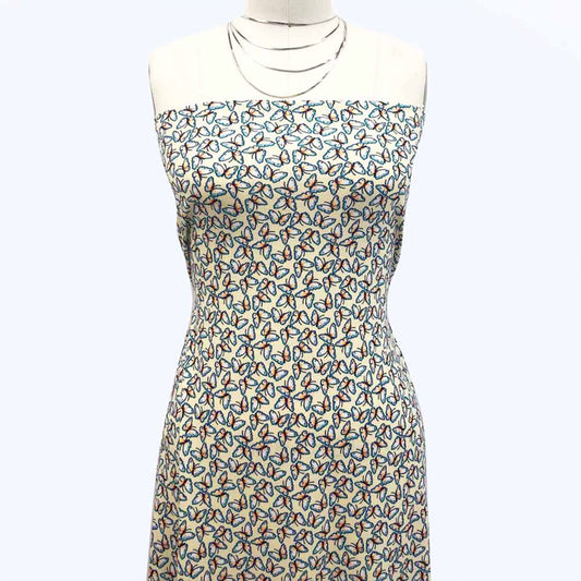 P-1399-761-BANANA-CREAM-TURQUOISE - PRINTED TIE DYE 4X2 RIB 96% POLY 4% SPANDEX