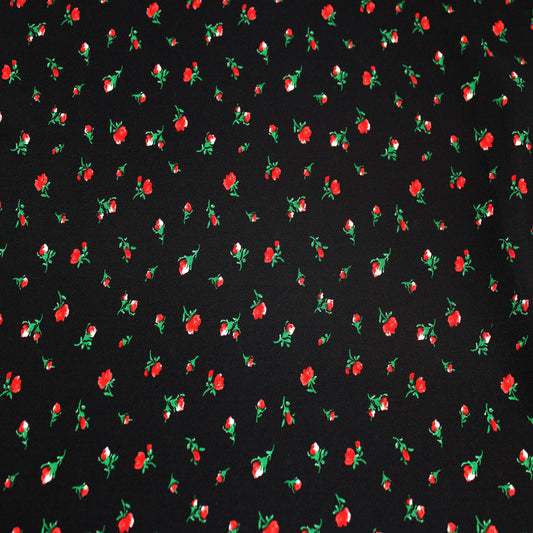 P-1407-504-BLACK-GARNET - PRINTED WOOL DOBBY 100% POLYESTER