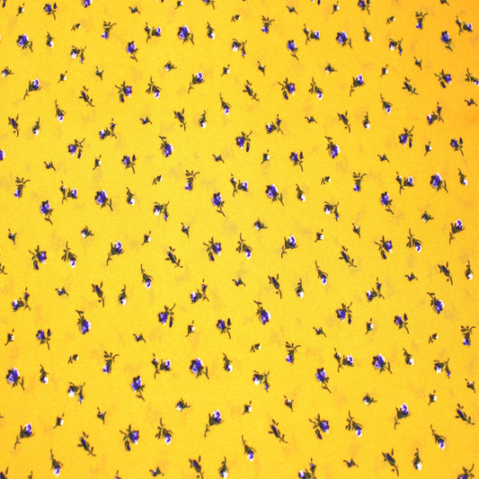 P-1407-504-GOLDEN-YELLOW-PURPLE - PRINTED WOOL DOBBY 100% POLYESTER