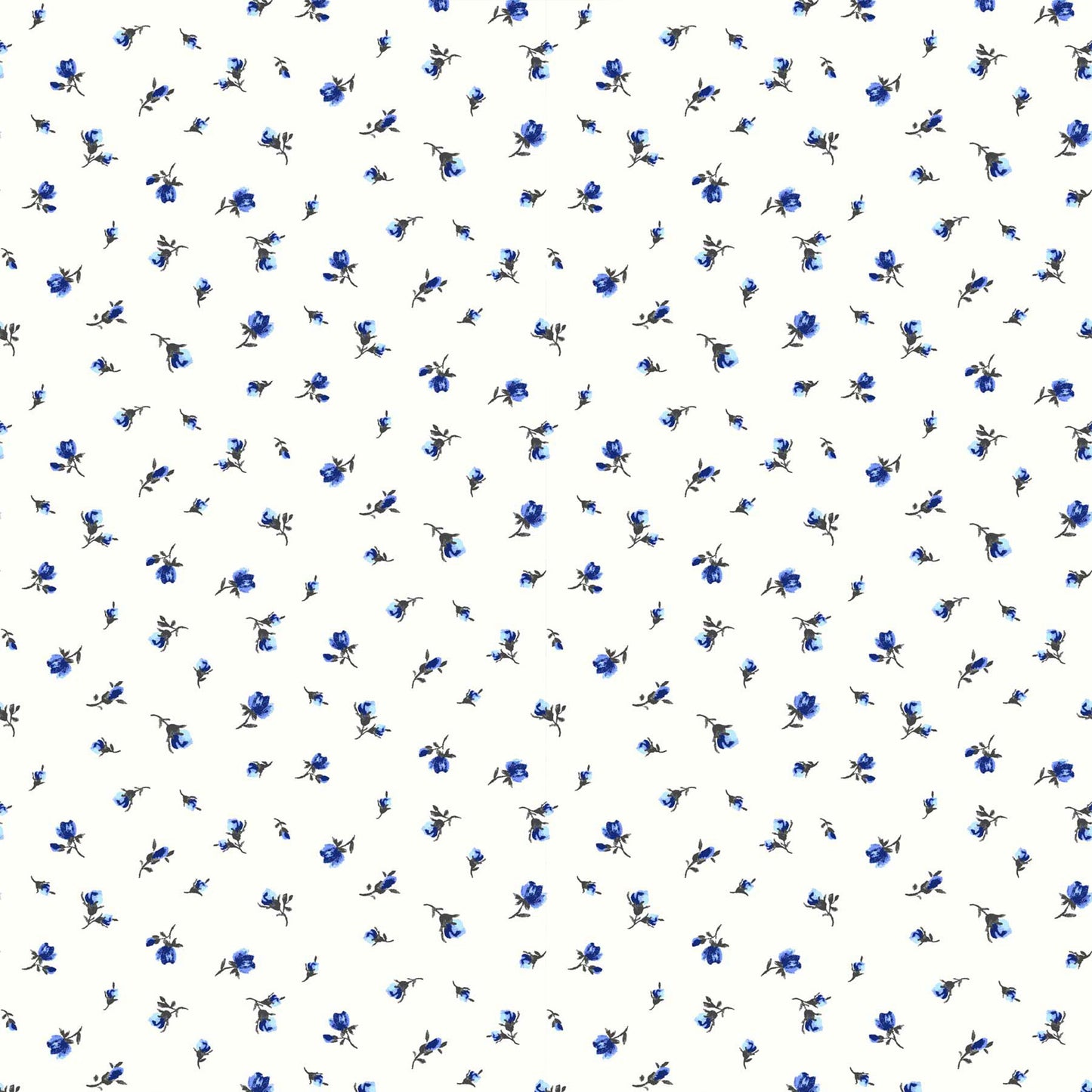 P-1407-504-OFF-WHITE-BLUE - PRINTED WOOL DOBBY 100% POLYESTER