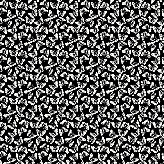 P-1410-504-BLACK-OFF-WHITE - PRINTED WOOL DOBBY 100% POLYESTER