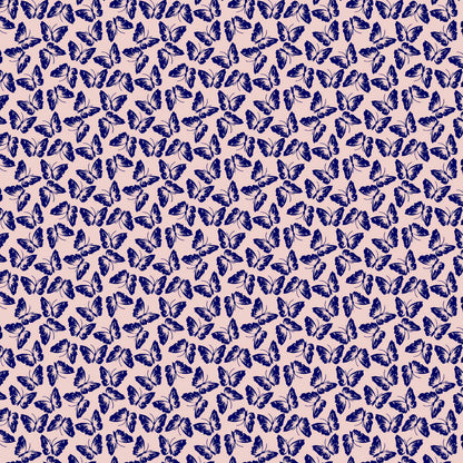 P-1410-504-DUSTY-PINK-NAVY - PRINTED WOOL DOBBY 100% POLYESTER