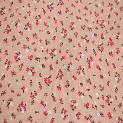 P-1412-761-MAPLE-SUGAR-RED - PRINTED 4X2 RIB 96% POLY 4% SPANDEX
