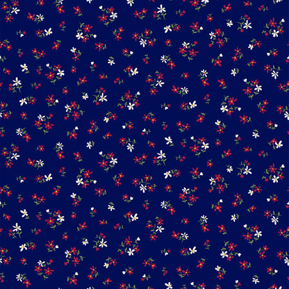 P-1412-761-NAVY-RED - PRINTED 4X2 RIB 96% POLY 4% SPANDEX