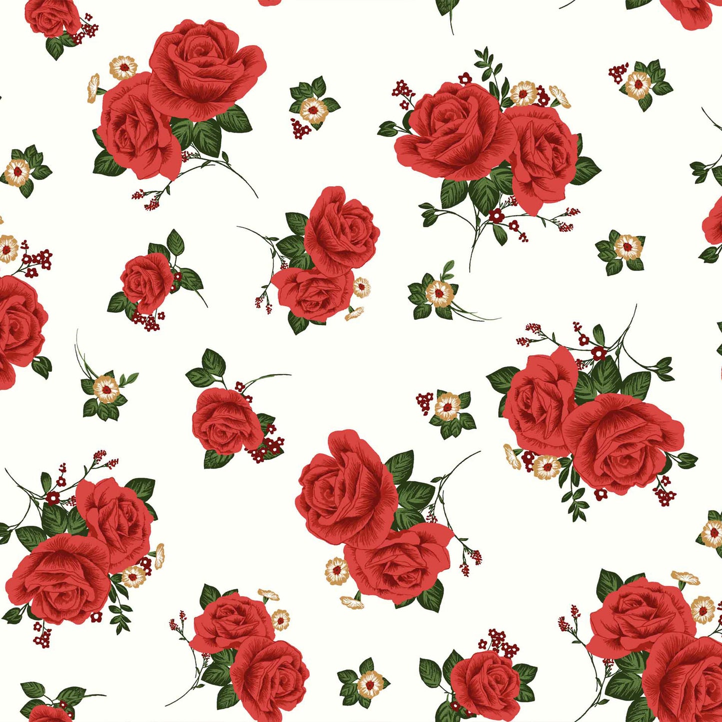 P-1414-504-OFFWHITE-RED - PRINTED WOOL DOBBY 100% POLYESTER