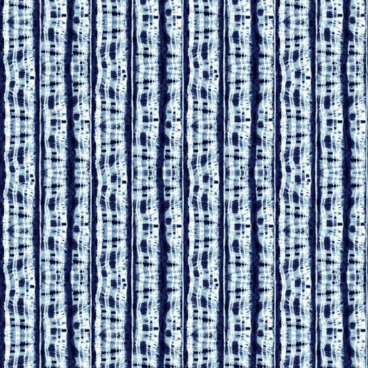 P-1417-504-NAVY-DENIM - PRINTED TIE DYE WOOL DOBBY 100% POLYESTER