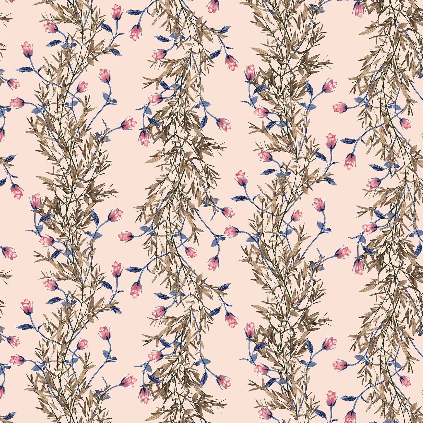 P-1441-668-BLUSH-CORAL - PRINTED DTY 92% POLY 8% SPANDEX DTY DOUBLE SIDED BRUSH
