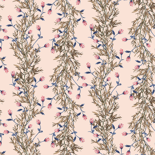 P-1441-668-BLUSH-CORAL - PRINTED DTY 92% POLY 8% SPANDEX DTY DOUBLE SIDED BRUSH