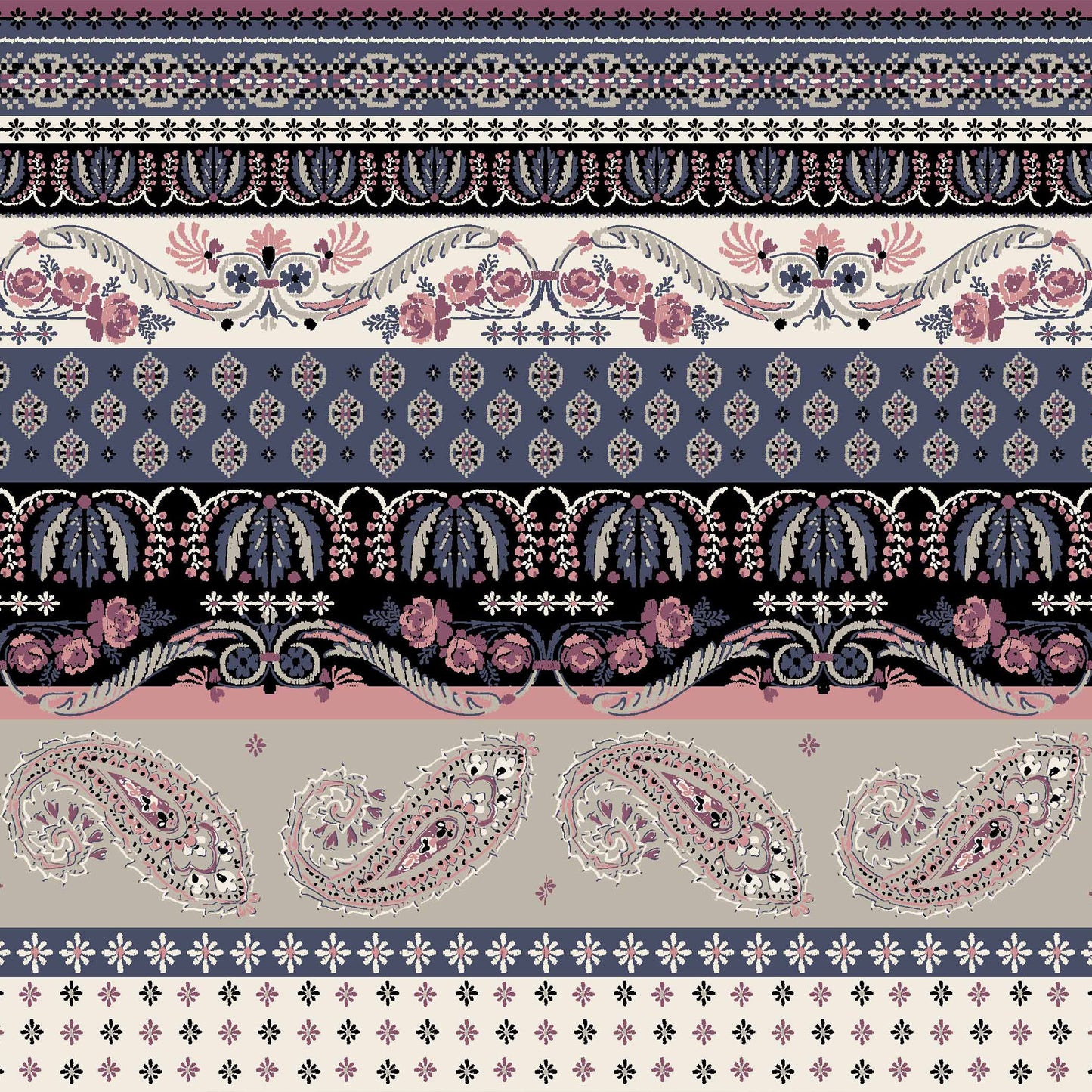 P-146-668-BLACK-ROSE-GOLD - PRINTED DTY 92% POLY 8% SPANDEX DTY DOUBLE SIDED BRUSH