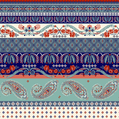 P-146-668-NAVY-CORAL - PRINTED DTY 92% POLY 8% SPANDEX DTY DOUBLE SIDED BRUSH