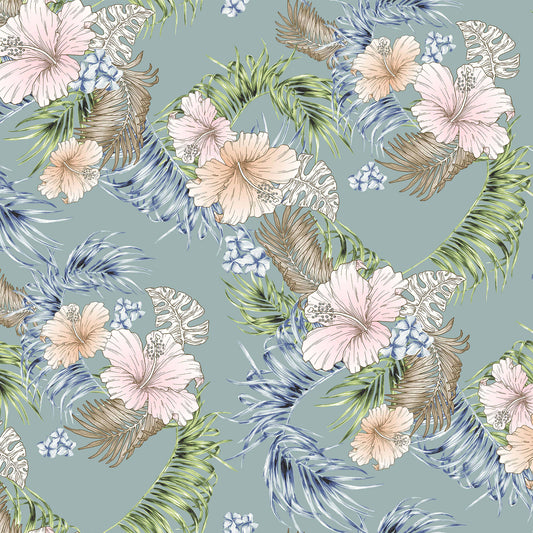 P-1463-702-PALE-BLUE-BLUSH - PRINTED SCUBA CREPE 97% POLY 3% SPANDEX