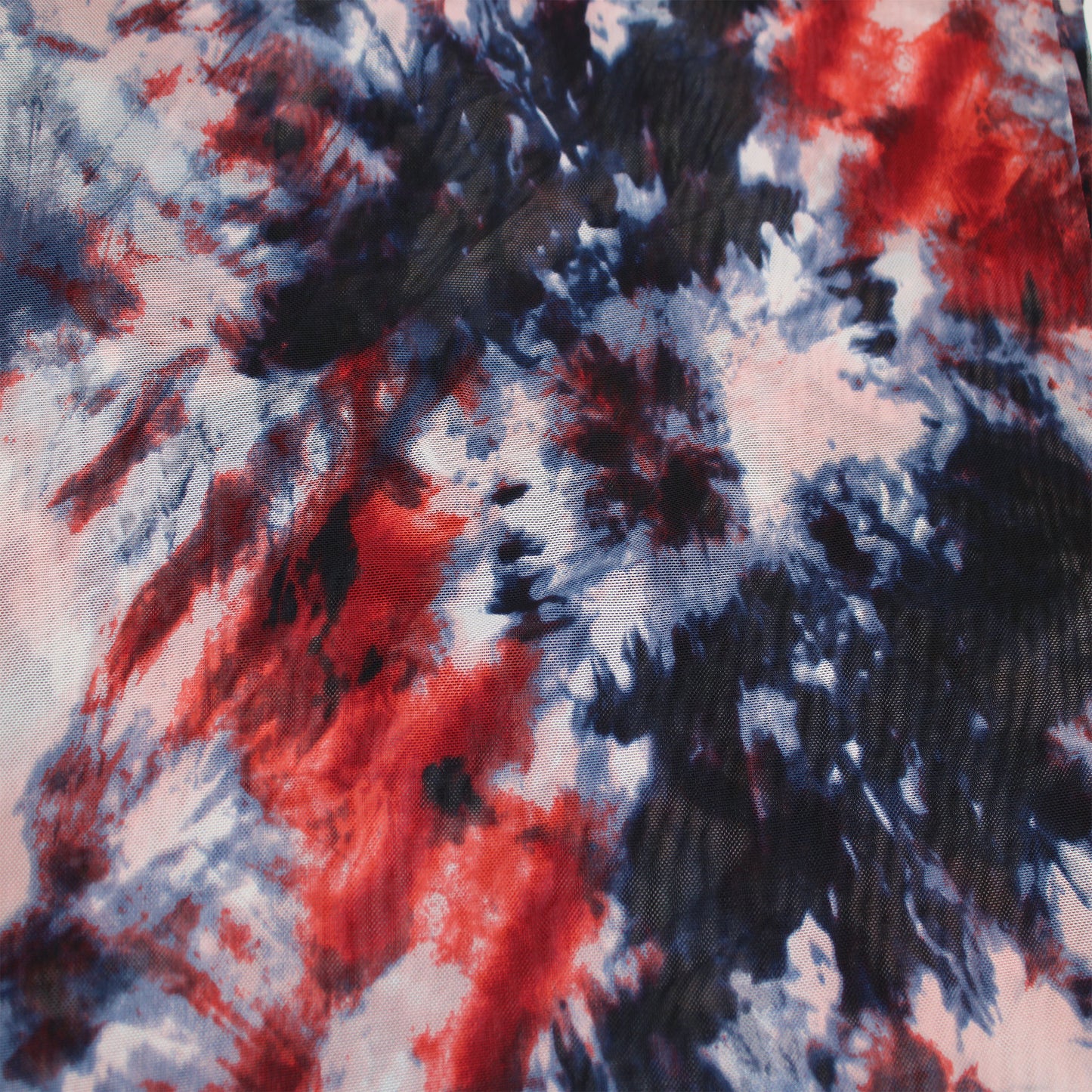 P-1470-453-INDIGO-RUST - PRINTED POLY POWER MESH 92%POLY 8%SPANDEX