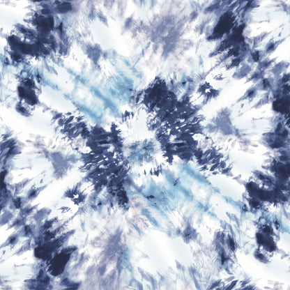P-1470-453-NAVY-AQUA - PRINTED TIE DYE POLY POWER MESH 92%POLY 8%SPANDEX