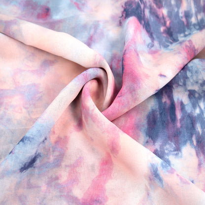 P-1470-501-DENIM-PINK - PRINTED 100% POLYESTER HI MULTI CHIFFON WASH