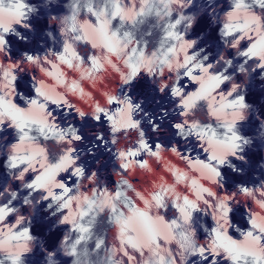 P-1470-506-INDIGO-RUST - PRINTED FRENCH TERRY 63%POLY  33%RAYON  4% SPANDEX