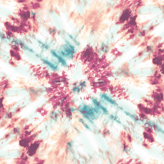 P-1470-506-RASPBERRY-TURQUOISE - PRINTED FRENCH TERRY 63%POLY  33%RAYON  4% SPANDEX