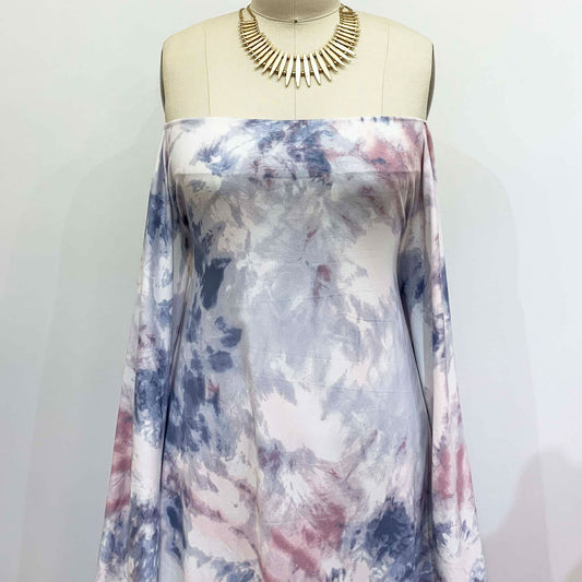 P-1470-668-BLUE-GREY-BLUSH - PRINTED HAND TIE DYE DTY 92% POLY 8% SPANDEX DTY DOUBLE SIDED BRUSH