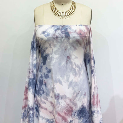 P-1470-668-BLUE-GREY-BLUSH - PRINTED HAND TIE DYE DTY 92% POLY 8% SPANDEX DTY DOUBLE SIDED BRUSH