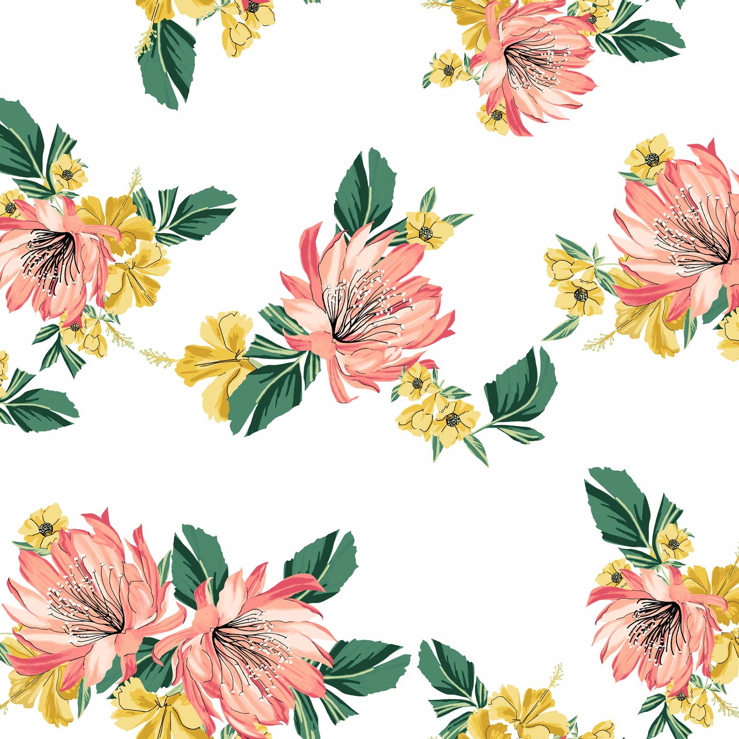 P-1472-754-OFFWHITE-PEACH - PRINTED POLY MOROCCAN 100% POLY