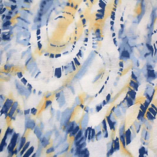 P-1478-636-DENIM-BLUE-BANANA PRINTED CREPON 100% RAYON CREPON