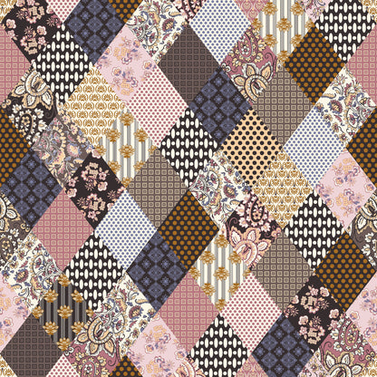 P-1517-636-CHOCOLATE-DUSTY-PINK - PRINTED CREPON 100% RAYON CREPON