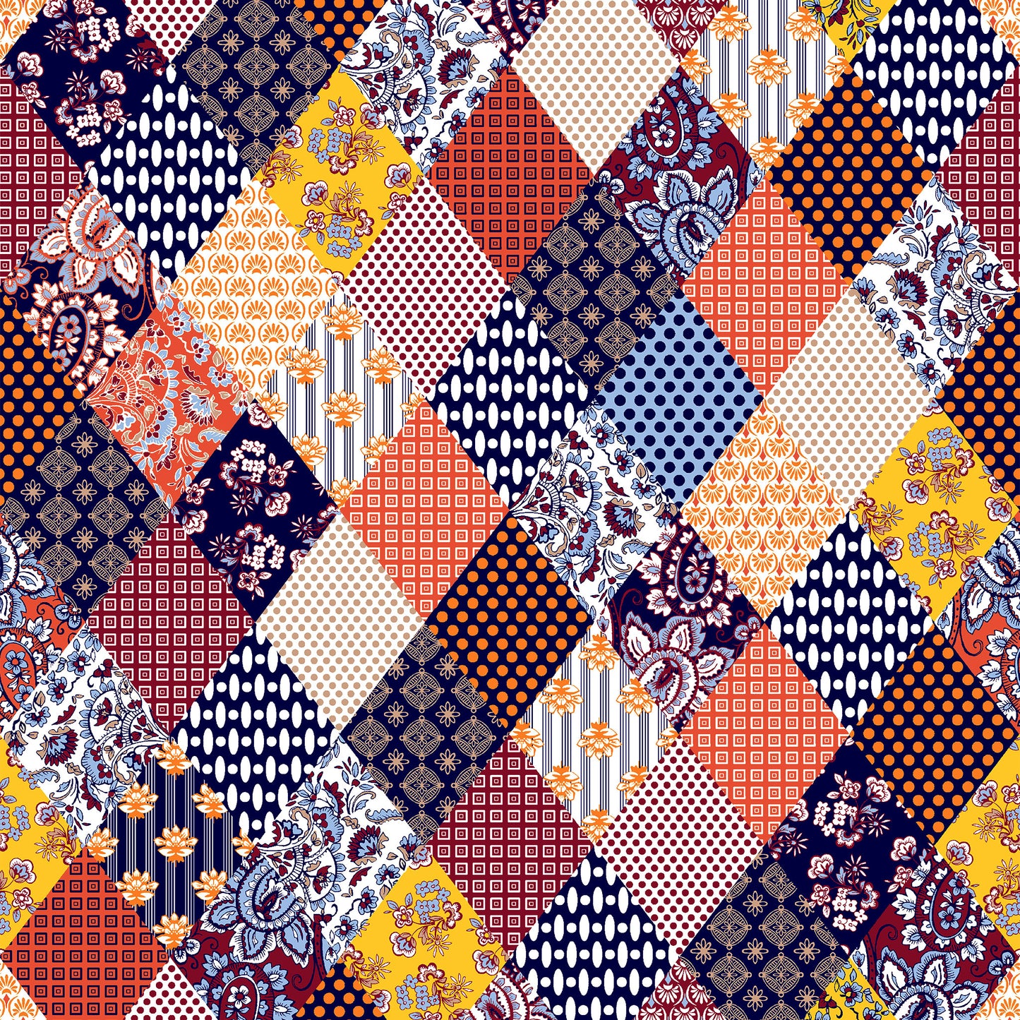 P-1517-636-NAVY-CAMELLIA - PRINTED CREPON 100% RAYON CREPON